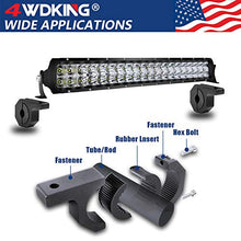 Load image into Gallery viewer, Horizontal Bar Clamp Mounting Kit - 4WDKING 2PCS 1"/ 1.5"/ 1.75"/ 2" LED Light Bar LED Pods Fog Driving Lights Brackets for Bull Bar Tube Roof Roll Cage Holder Headache Rack Mount.
