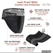 Load image into Gallery viewer, Leak Proof Bikini: Light-Medium Discharge Protection | Period Panties/Menstrual &amp; Postpartum Underwear (LARGE, 2 PACK: BLACK)
