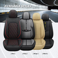 Load image into Gallery viewer, KIVAGURU Front Car Seat Covers 2 Pcs, Leather Car Seat Protectors, Universal Breathable Auto Interior Fit for Most Sedans SUV Pick-up Truck, with Backrest（Square Black）
