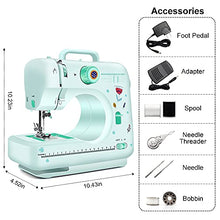 Load image into Gallery viewer, Portable Sewing Machine for Beginners, 12 Built-in Stitches Mini Embroidery Sewing Machine for Household Crafting &amp; DIY
