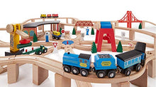 Load image into Gallery viewer, Melissa &amp; Doug Wooden Railway Set, 130 Pieces (E-Commerce Packaging, Great Gift for Girls and Boys - Best for 3, 4, 5 Year Olds and Up)
