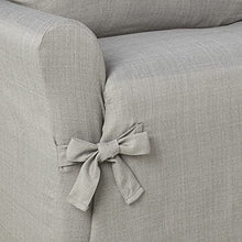 Load image into Gallery viewer, SureFit Home Décor SF43573 Mason Loveseat Cover, Relaxed Fit, Polyester/Spandex, Machine Washable, One Piece, Gray Color

