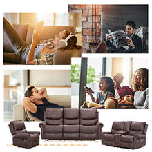 Load image into Gallery viewer, Recliner Sofa for Living Room Set Reclining Couch Sofa Chair Palomino Fabric Loveseat 3 Seater Home Theater Seating Manual Recliner Motion Home Furniture
