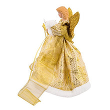 Load image into Gallery viewer, Kurt Adler UL 10-Light 12-Inch Gold Dress Angel Treetop
