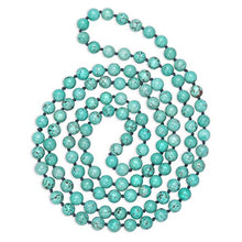 Load image into Gallery viewer, PEARLADA Boho Turquoise Necklace Long Beaded Necklace Strand Handmade Knotted Jewelry for Women Fashion Beads Endless Necklace
