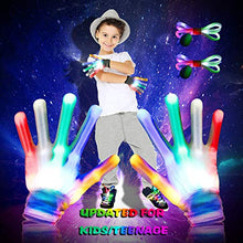 Load image into Gallery viewer, Qrooper LED Gloves for Kids LED Shoelaces ,Flashing Light Up Gloves Combination, Kids Toys For Boy Girl, Gloves for Christmas Thanksgiving Birthday Glow Halloween

