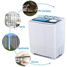 Load image into Gallery viewer, KUPPET Compact Twin Tub Portable Mini Washing Machine 21lbs Capacity, Washer(14.4lbs)&amp;Spiner(6.6lbs)/Built-in Drain Pump/Semi-Automatic
