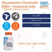 Load image into Gallery viewer, Doctor's Best Glucosamine Chondroitin Msm + Hyaluronic Acid with optimsm &amp; Biocell Collagen, Joint Support, Non-GMO, Gluten Free, Soy Free, 150 Caps
