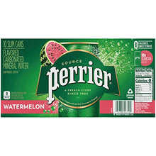 Load image into Gallery viewer, Perrier Watermelon Flavored Carbonated Mineral Water, 8.45 fl oz. Slim Cans (10 Pack)
