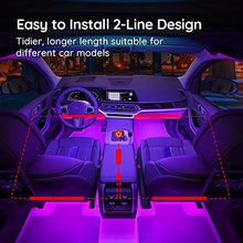 Load image into Gallery viewer, Govee Car LED Lights, Smart Car Lights with APP Control, Music Sync Interior Car Lights with 7 Scene Modes and 16 Million Colors, 2 Lines Design RGB Under Dash Car Lighting with Car Charger, DC 12V
