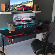 Load image into Gallery viewer, VIT 44 Inch Ergonomic Gaming Desk, T-Shaped Office PC Computer Desk with Full Desk Mouse Pad, Gamer Tables Pro with USB Gaming Handle Rack, Stand Cup Holder&amp;Headphone Hook (44 inch, Black)
