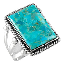 Load image into Gallery viewer, Turquoise Ring Sterling Silver 925 Genuine Gemstones Size 6 to 11 (Turquoise) (8)

