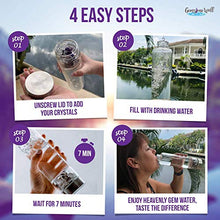 Load image into Gallery viewer, Crystal Water Bottle Elixir Set | Includes Authentic Amethyst &amp; Clear Quartz Crystals And Healing Stones | Black Neoprene Sleeve | Drink Gem Infused Water On The Go
