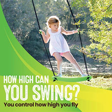 Load image into Gallery viewer, Swurfer Kick Stand Up Surfing Tree Swing Outdoor Swings for Kids Up to 150 Lbs - Hang from Up to 10 Feet High - Includes 24" SwingBoard, UV Resistant Rope, &amp; Handles, Green
