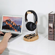 Load image into Gallery viewer, Avantree Universal Wooden &amp; Aluminum Headphone Stand Hanger with Cable Holder, Sturdy Desk Headset Mount Rack for Sony, Bose, Shure, Jabra, JBL, AKG, Gaming Headphones Display - TR902
