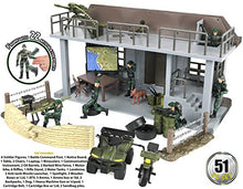 Load image into Gallery viewer, Click N' Play Army Action Figure and Military Playset with Multi Level Command Center, Includes 51 Accessories- 6 Solider Action Figures with Gear, Guns, Vehicles, Army Playset for boys 6+
