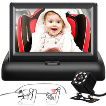 Load image into Gallery viewer, Shynerk Baby Car Mirror, 4.3'' HD Night Vision Function Car Mirror Display, Safety Car Seat Mirror Camera Monitored Mirror with Wide Crystal Clear View, Aimed at Baby, Easily Observe the Baby’s Move
