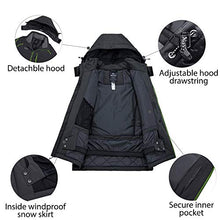 Load image into Gallery viewer, Wantdo Men's Mountain Waterproof Snow Jacket Warm Rain Coat Dark Grey &amp; Grass Green S
