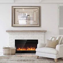 Load image into Gallery viewer, Tangkula 36" Electric Fireplace, in-Wall Recessed and Wall Mounted 750 W / 1500 W Fireplace Heater, Touch Screen Control Panel, 9 Flamer Color, Temperature Control &amp; Timer Crystal Heater (36 inches)
