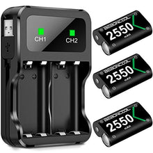 Load image into Gallery viewer, Controller Battery Pack for Xbox One/Xbox Series X|S, Rechargeable Battery Pack for Xbox Series X|S/Xbox One/Xbox One S/Xbox One X/Xbox One Elite Controller, Battery Charger with 3x2550 Battery Pack

