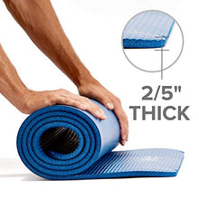 Load image into Gallery viewer, Gaiam Essentials Thick Yoga Mat Fitness &amp; Exercise Mat With Easy-Cinch Yoga Mat Carrier Strap, Teal, 72"L X 24"W X 2/5 Inch Thick
