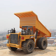 Load image into Gallery viewer, fisca Remote Control Dump Truck 2.4Ghz 4WD RC Truck 6 Channel Mine Construction Vehicle Toy Machine Model with LED Light and Metal Cab for Kids
