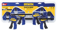Load image into Gallery viewer, IRWIN QUICK-GRIP Bar Clamp, One-Handed, Mini, 6-Inch (2), 12-Inch (2), 4-Pack (1964748) Blue, Yellow
