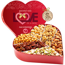 Load image into Gallery viewer, Gift Basket Holiday Gourmet Nuts, Love in A Box Heart Shaped Romantic Arrangement (6 Assortments, 2 LB) Xmas Food Bouquet Platter, Birthday Care Package, Healthy Kosher Snack Tray - Families
