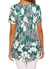 Load image into Gallery viewer, Sweetnight Shirt For Women Casual Short Sleeve Printed Flared Tunic Tops Green S
