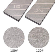 Load image into Gallery viewer, Koja Precision Lapping Plate | Extra Large 2.75 X 10” Two 2-Sided Diamond Flattening Stone and Sharpening Plate | 120 &amp; 180 Grit Whetstone Fixing Stone Flattener | Quality Guarantee!
