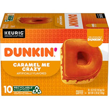 Load image into Gallery viewer, Dunkin' Coffee Keurig K-Cup Pods, Caramel Me Crazy, 10 Count (Pack of 1) - Packaging May Vary

