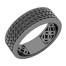 Load image into Gallery viewer, Dazzlingrock Collection 1.25 Carat (ctw) Black Plated Sterling Silver Black Diamond Men's Wedding Band 1 1/4 CT, Size 12.5
