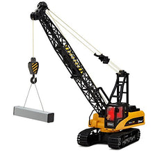 Load image into Gallery viewer, Top Race 15 Channel Remote Control Crane, Proffesional Series, 1:14 Scale - Battery Powered RC Construction Toy Crane with Heavy Metal Hook (TR-214)
