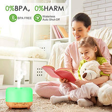 Load image into Gallery viewer, Essential Oil Diffuser, 500ml Diffusers for Essential oils with Remote Control, Ultrasonic Aromatherapy Diffuser Humidifier with Adjustable Mist Mode, 7 Color Changing LED Lights &amp; Waterless Auto-Off

