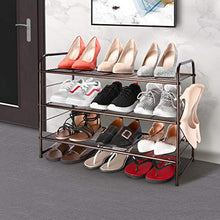 Load image into Gallery viewer, Simple Trending 3-Tier Stackable Shoe Rack, Expandable &amp; Adjustable Shoe Shelf Storage Organizer, Wire Grid, Bronze
