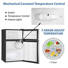 Load image into Gallery viewer, Euhomy Mini Fridge with Freezer, 3.2 Cu.Ft Compact Refrigerator with freezer, 2 Door Mini Fridge with freezer, Upright for Dorm, Bedroom, Office, Apartment- Food Storage or Drink Beer, Silver
