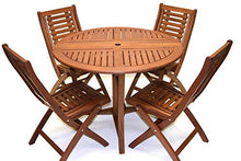 Load image into Gallery viewer, Outdoor Interiors Round Folding Table, 48-Inch, Brown
