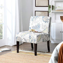 Load image into Gallery viewer, SONGMICS Leisure Chair, Slipper Chair with Solid Wood Feet, Mid-Century Modern Accent Sofa, Upholstered Lounge Chair, for Living Room Bedroom Studio, Floral White ULAC002W01
