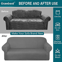 Load image into Gallery viewer, Granbest Thick Sofa Covers for 3 Cushion Couch Stylish Pattern Couch Covers for Sofa Stretch Jacquard Sofa Slipcover for Living Room Dog Pet Furniture Protector (Large, Light Gray)
