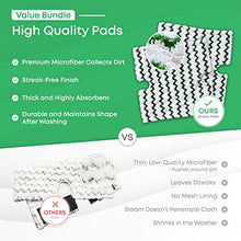Load image into Gallery viewer, Turbo Microfiber Steam Mop Pads - Pack of 6 Rectangular Style, Washable Replacement Pads for Floor Cleaning - Compatible w/Shark Genius and Lift-Away 3973 Series
