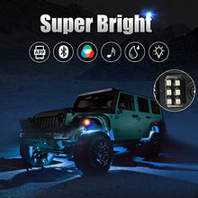 Load image into Gallery viewer, SUNPIE Upgraded 210 Degrees Wide Angle RGBW LED Rock Lights 4 Pod Lights with Phone App/Remote Control &amp; Timing &amp; Music Mode &amp; Flashing &amp; Automatic Control Neon Lights Under Off Road Truck SUV ATV
