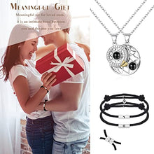 Load image into Gallery viewer, Thunaraz Matching Necklace Bracelets for Couples Sun and Moon Magnetic Projection Necklace Couples Bracelets Relationship Best Friend Bracelets Couples Jewelry
