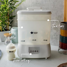 Load image into Gallery viewer, Tommee Tippee Steridryer Electric Steam Sterilizer and Dryer for Baby Bottles and Accessories, Kills Viruses* and 99.9% of Bacteria, White
