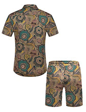 Load image into Gallery viewer, COOFANDY Men's Flower Shirt Hawaiian Sets Casual Button Down Short Sleeve Shirt

