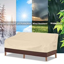 Load image into Gallery viewer, Vailge Heavy Duty Patio Sofa Cover, 100% Waterproof 3-Seater Outdoor Sofa Cover,Lawn Patio Furniture Covers with Air Vent and Handle,60" W x 40" D x 35" H,Beige&amp;Brown

