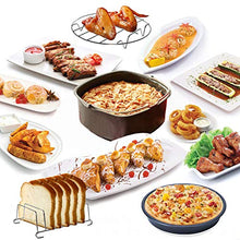 Load image into Gallery viewer, Square Air Fryer Accessories 11 pcs with Recipe Cookbook Compatible for Philips Air Fryer, COSORI and other Square AirFryers and Oven, Deluxe Deep Fryer Accessories Set of 12-8 inch
