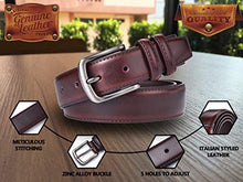 Load image into Gallery viewer, Mens Belt, Autolock Genuine Leather Dress Belt Classic Casual 1 1/4" Wide Belt With Single Prong Buckle
