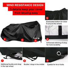 Load image into Gallery viewer, Kotivie Tandem Bicycle Cover Extra Long Bike Storage Cover 2 Seater Bike Cover Trailer Bike Cover Waterproof Sun Protection Black
