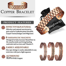 Load image into Gallery viewer, Mens Copper Bracelet 99.9% Pure Copper Magnetic Bracelet with 6 Powerful Magnets for Effective Joint Pain Relief, Arthritis, RSI, Carpal Tunnel
