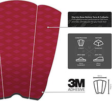 Load image into Gallery viewer, Surfboard Traction Pad - 3 Piece Surf Board &amp; Skimboard Stomp Foot Pads w/Arch Bar - Superb Kick Tail Deck Grip - Fit for Longboard, Shortboard, Fish Board &amp; Skim Board - Premium &amp; Strong 3M Adhesive
